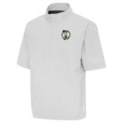 Boston Celtics Antigua Brisk Quarter-Zip Windbreaker Heather Gray - NBA