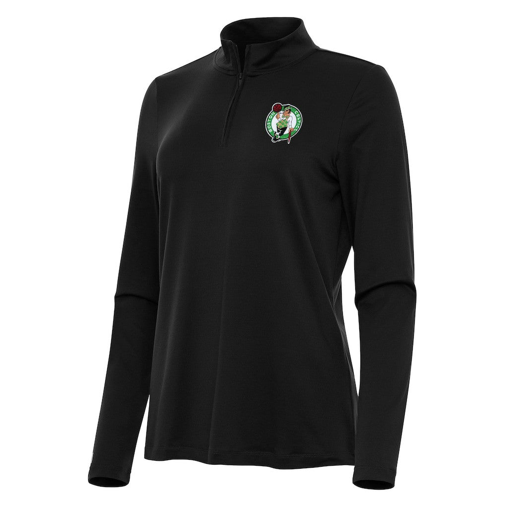 Boston Celtics Antigua Women's Reprocess Quarter-Zip Top Black - NBA