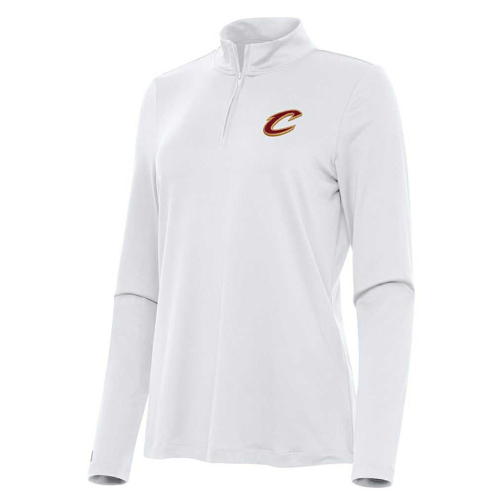 Cleveland Cavaliers Antigua Women's Reprocess Quarter-Zip Top White - NBA