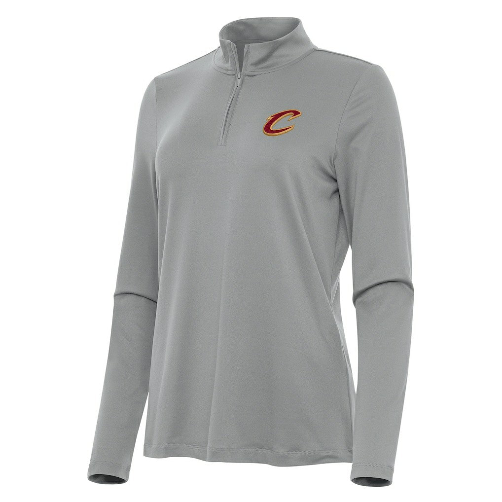 Cleveland Cavaliers Antigua Women's Reprocess Quarter-Zip Top Gray - NBA