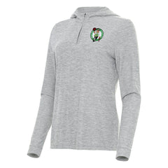 Boston Celtics Antigua Women's Daybreak Quarter-Zip Hoodie Heather Gray - NBA