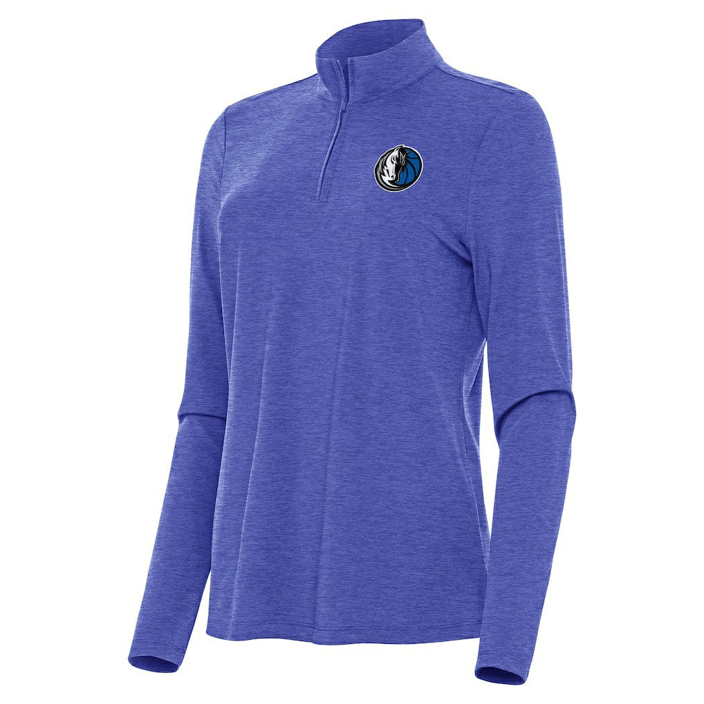 Dallas Mavericks Antigua Women's Bright Quarter-Zip Top Heather Royal - NBA