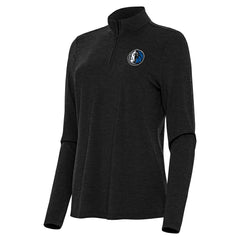 Dallas Mavericks Antigua Women's Bright Quarter-Zip Top Heather Black - NBA