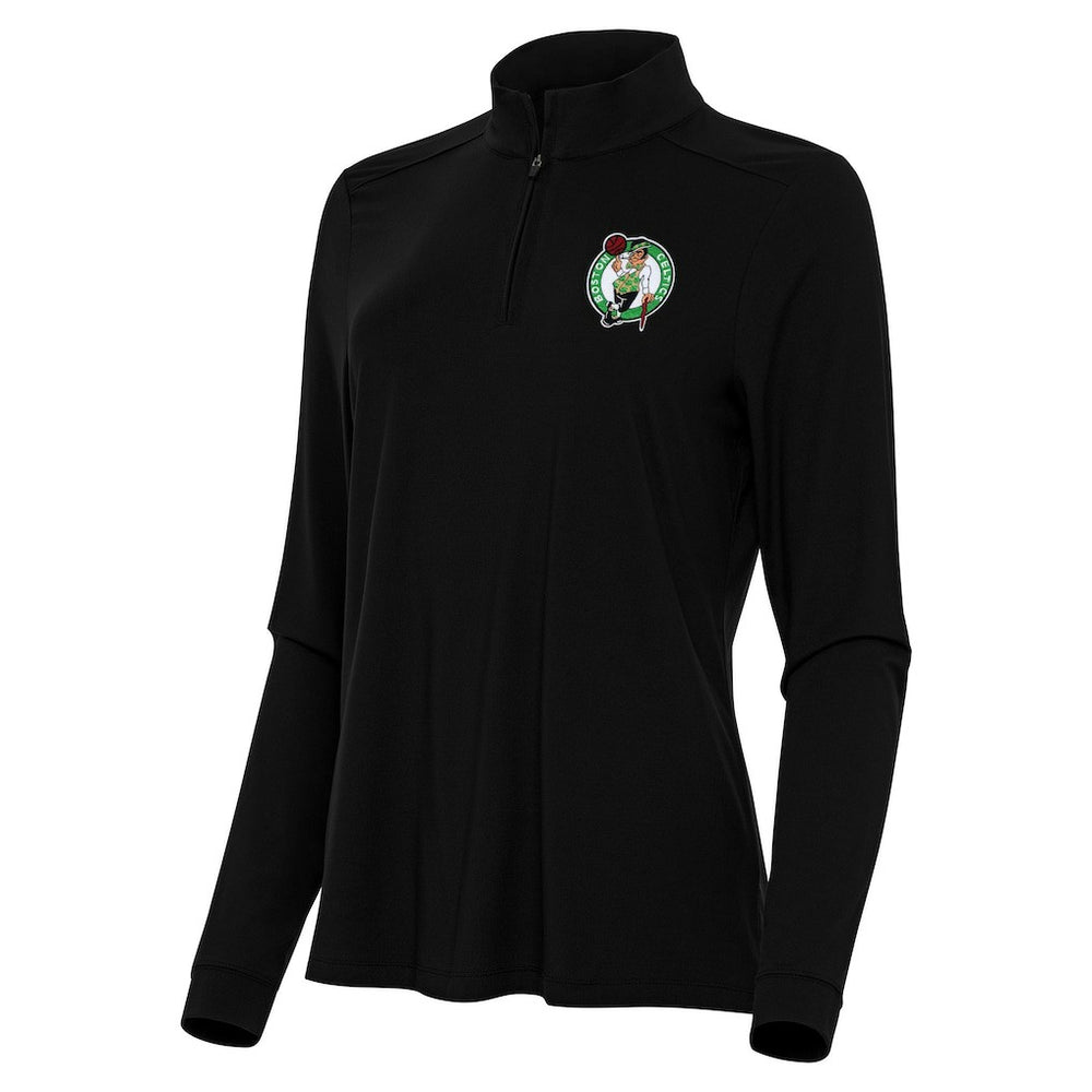 Boston Celtics Antigua Women's Intent Quarter-Zip Top Black - NBA