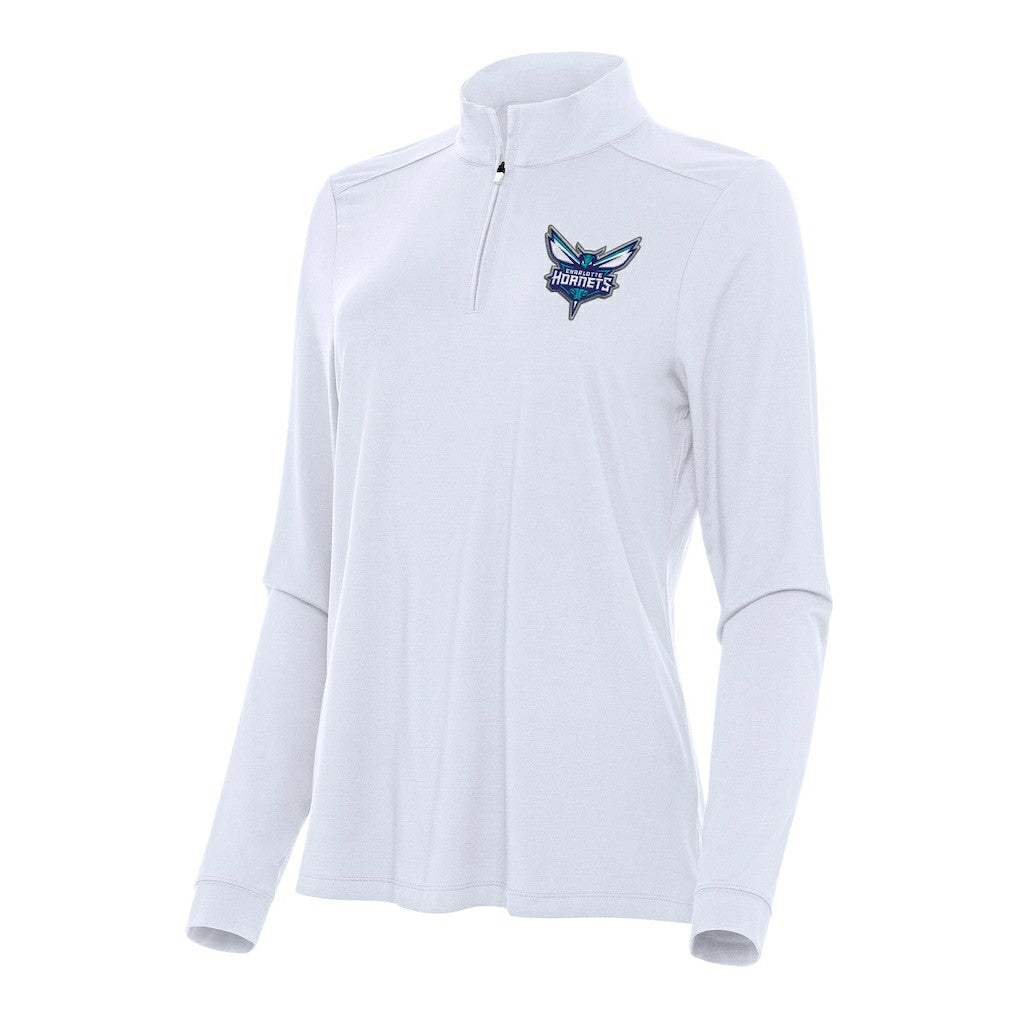 Charlotte Hornets Antigua Women's Intent Quarter-Zip Top White - NBA