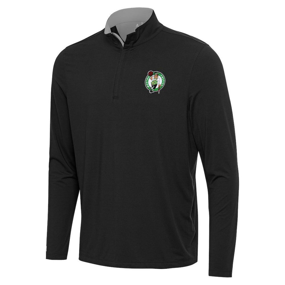 Boston Celtics Antigua Content Quarter-Zip Top Black/Gray - NBA