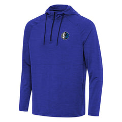 Dallas Mavericks Antigua Spikes Raglan Quarter-Zip Hoodie Heather Blue - NBA