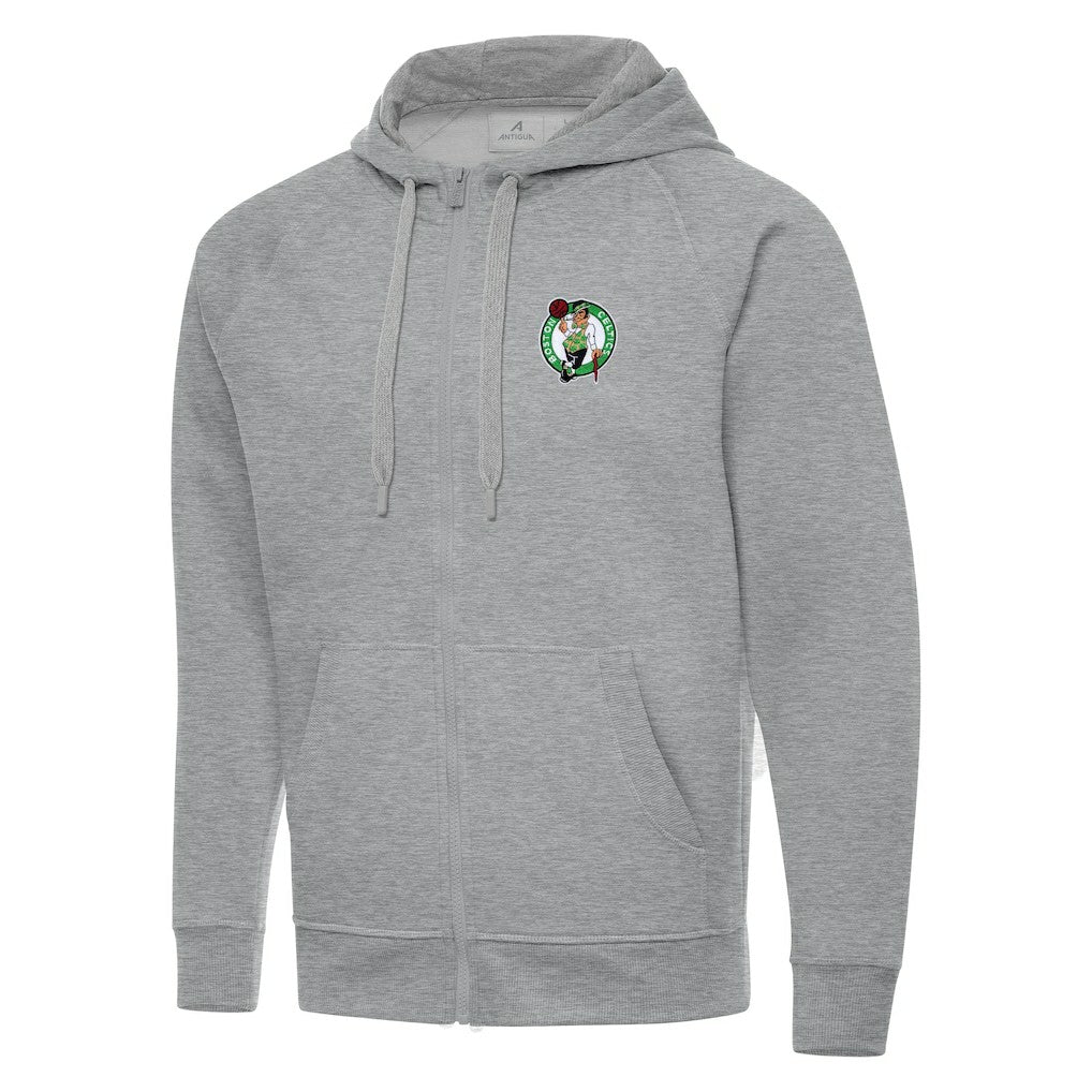Boston Celtics Antigua Big & Tall Victory Full-Zip Hoodie Jacket Heather Gray - NBA