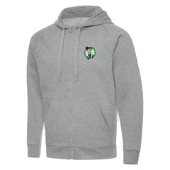 Boston Celtics Antigua Big & Tall Victory Full-Zip Hoodie Jacket Heather Gray - NBA