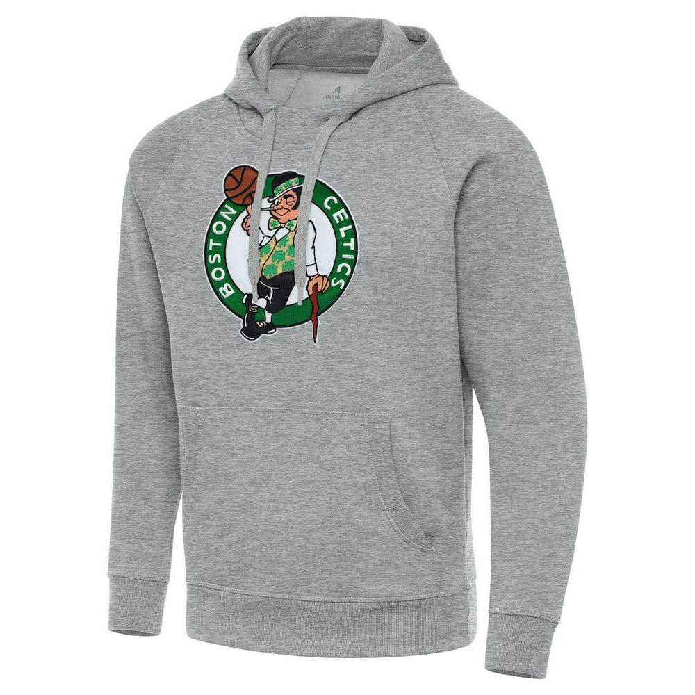 Boston Celtics Antigua Big & Tall Victory Raglan Pullover Hoodie Heather Gray - NBA