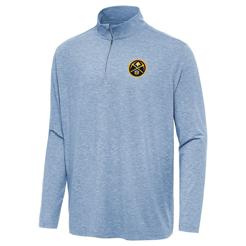 Denver Nuggets Antigua Hunk Quarter-Zip Top Heather Blue - NBA