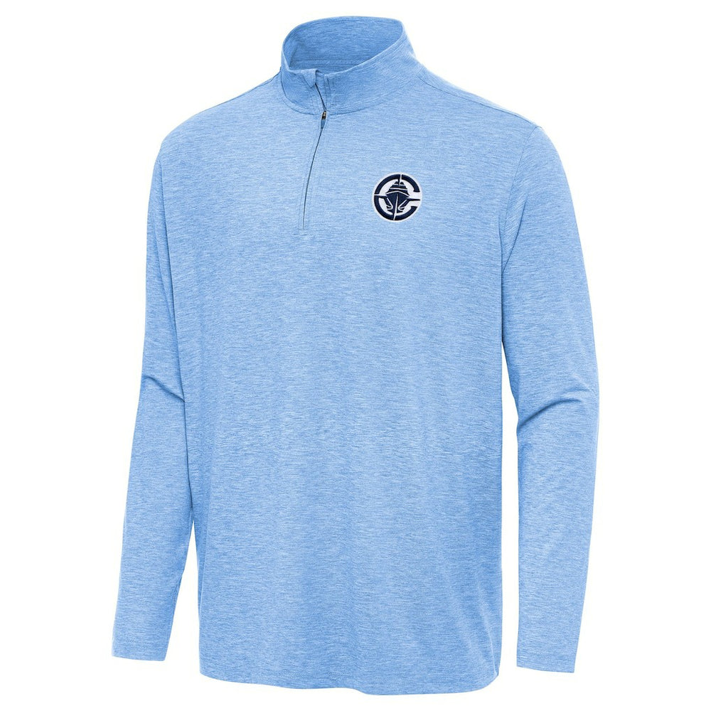 LA Clippers Antigua Hunk Quarter-Zip Top Heather Powder Blue - NBA