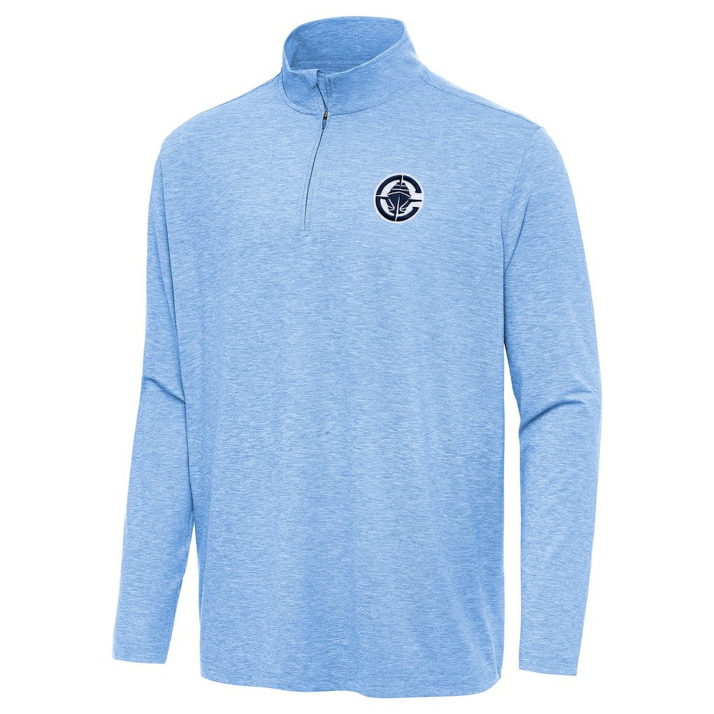 LA Clippers Antigua Hunk Quarter-Zip Top Heather Powder Blue - NBA