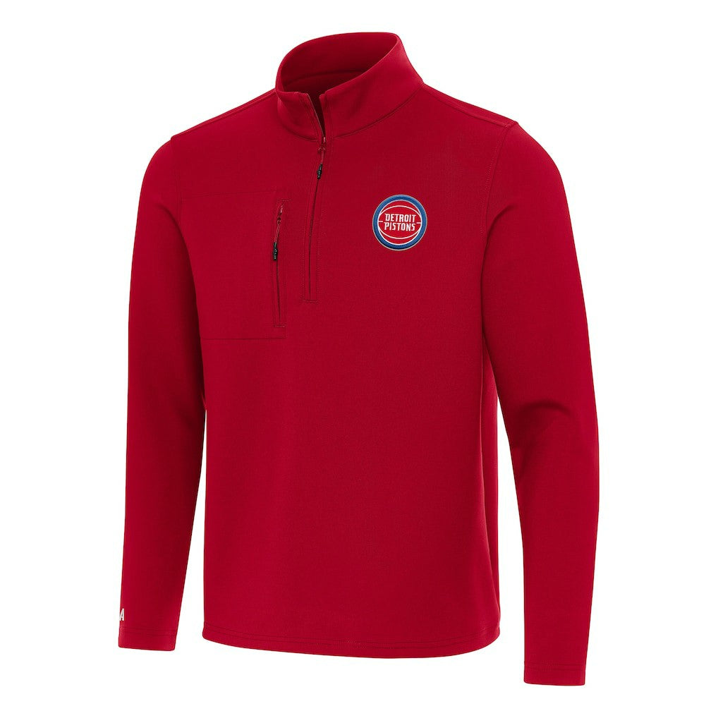 Detroit Pistons Antigua Insider Quarter-Zip Top Red - NBA