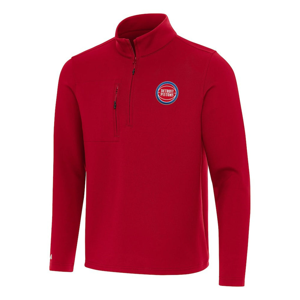 Detroit Pistons Antigua Insider Quarter-Zip Top Red - NBA