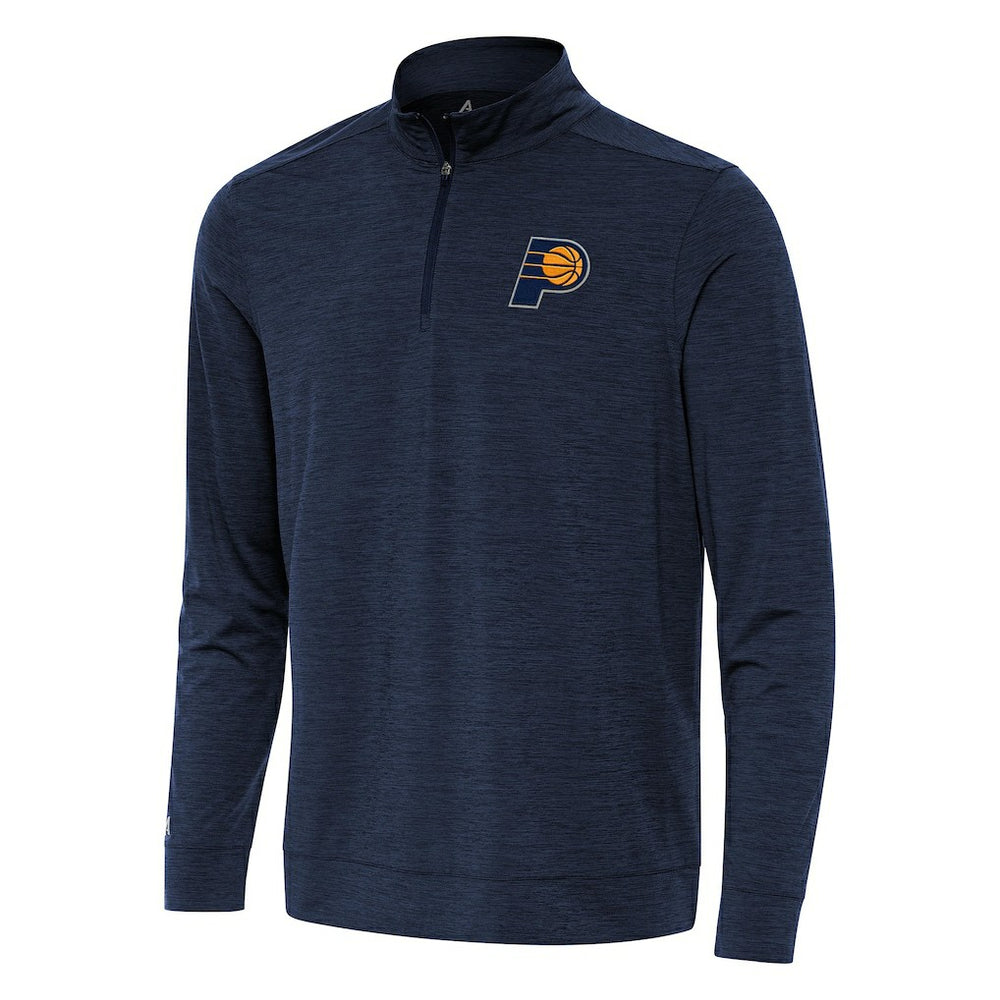 Indiana Pacers Antigua Bright Quarter-Zip Top Heather Navy - NBA