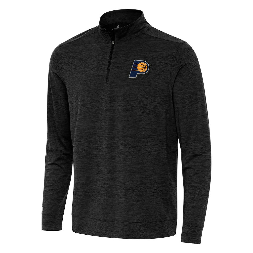 Indiana Pacers Antigua Bright Quarter-Zip Top Heather Black - NBA