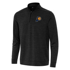 Indiana Pacers Antigua Bright Quarter-Zip Top Heather Black - NBA