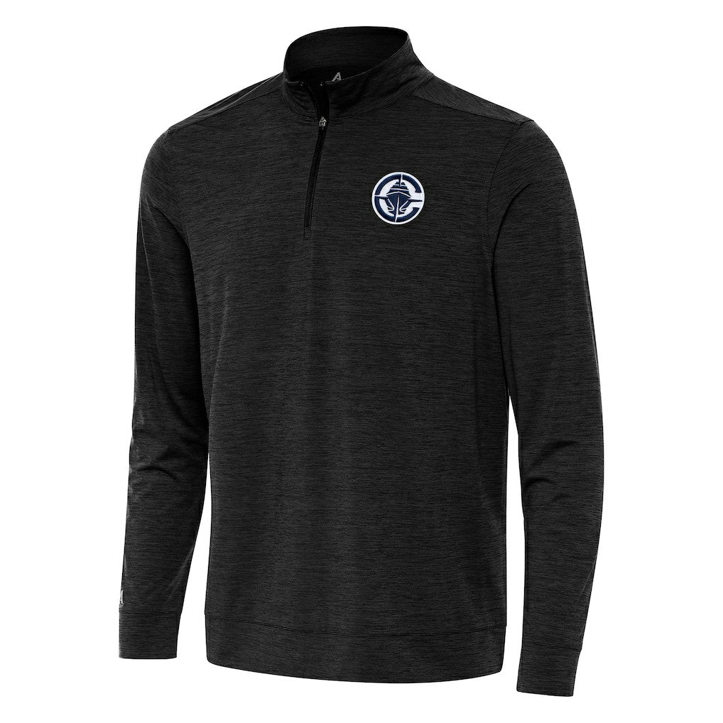 LA Clippers Antigua Bright Quarter-Zip Top Heather Black - NBA