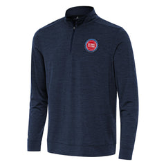 Detroit Pistons Antigua Bright Quarter-Zip Top Heather Navy - NBA