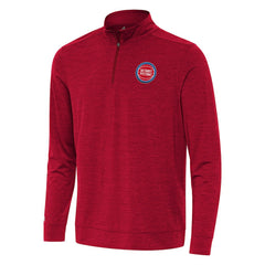 Detroit Pistons Antigua Bright Quarter-Zip Top Heather Red - NBA