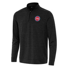 Detroit Pistons Antigua Bright Quarter-Zip Top Heather Black - NBA