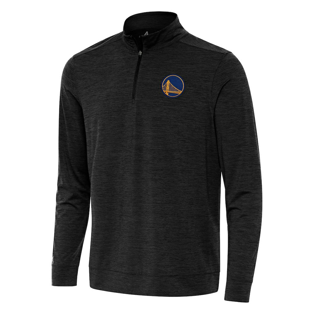 Golden State Warriors Antigua Bright Quarter-Zip Top Heather Black - NBA