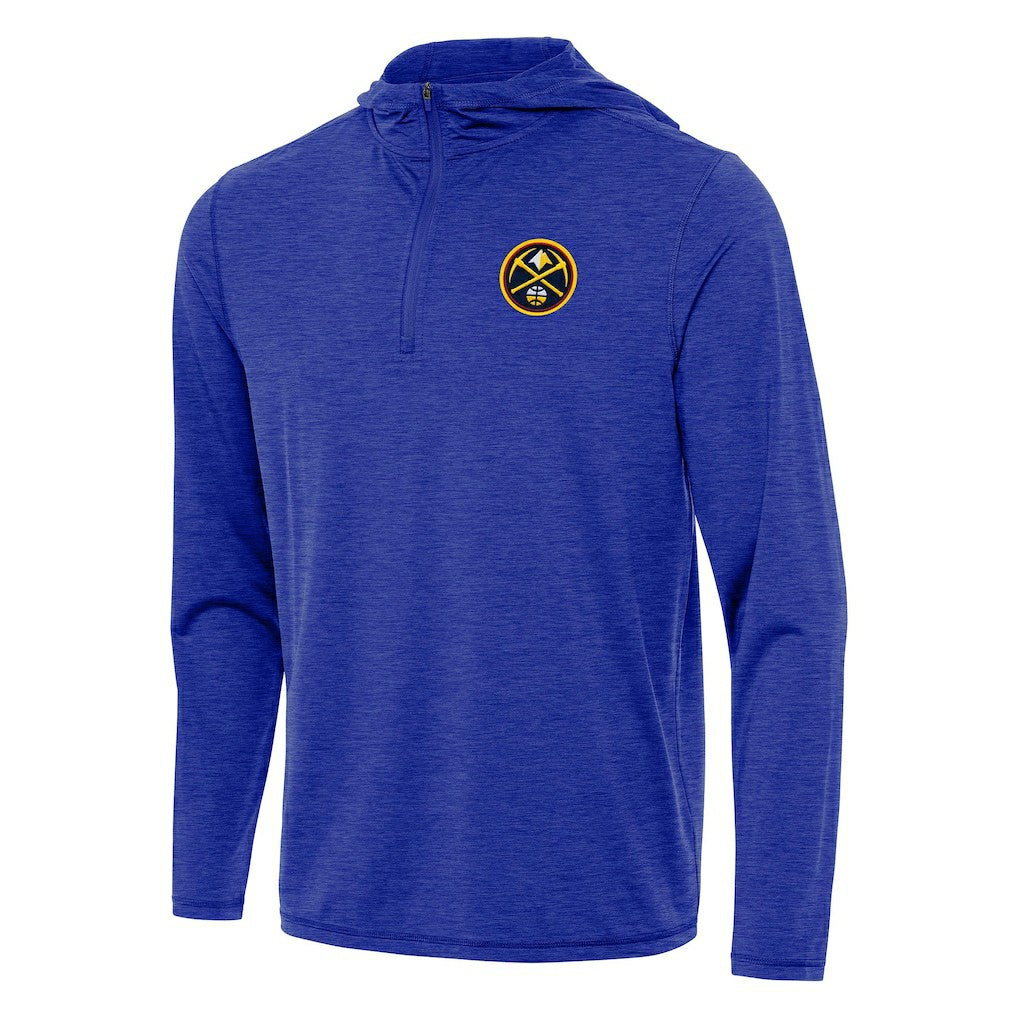 Denver Nuggets Antigua Tidy Quarter-Zip Hoodie Heather Royal - NBA