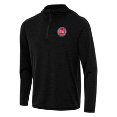 Detroit Pistons Antigua Tidy Quarter-Zip Hoodie Heather Black - NBA