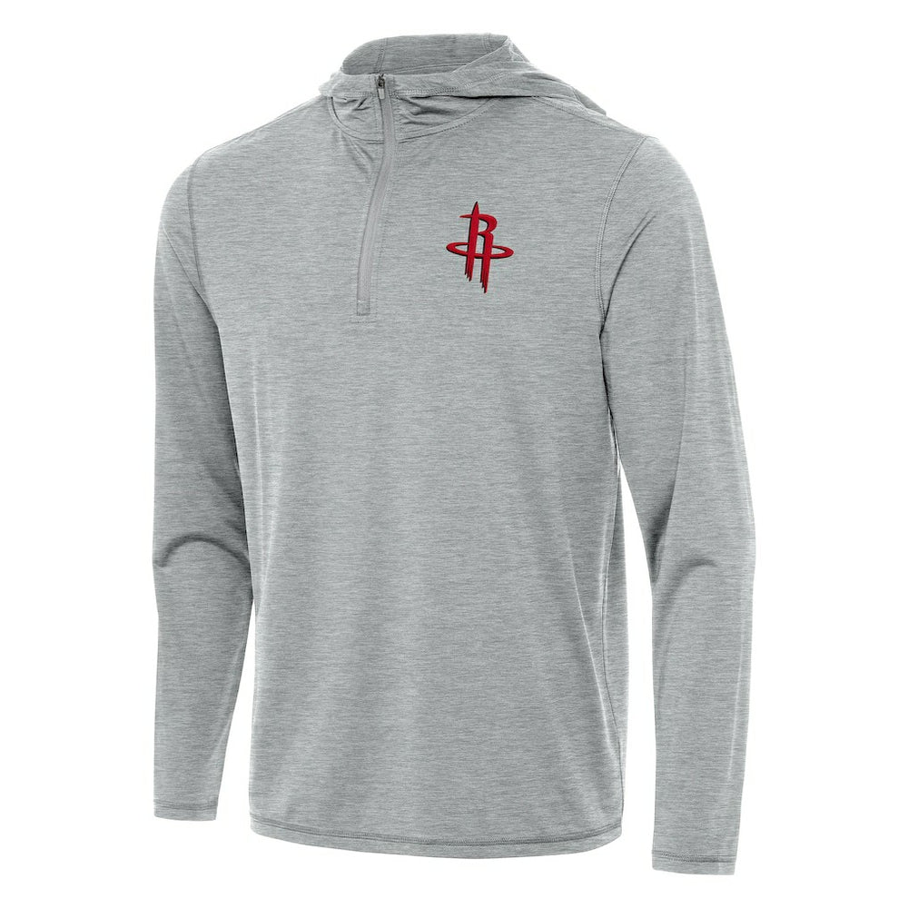 Houston Rockets Antigua Tidy Quarter-Zip Hoodie Heather Gray - NBA