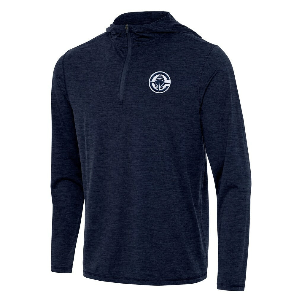 LA Clippers Antigua Tidy Quarter-Zip Hoodie Heather Navy - NBA