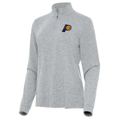 Indiana Pacers Antigua Women's Mentor Quarter-Zip Mock Long Sleeve Top Heather Gray - NBA