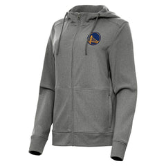 Golden State Warriors Antigua Women's Seeker Full-Zip Hoodie Jacket Heather Charcoal - NBA