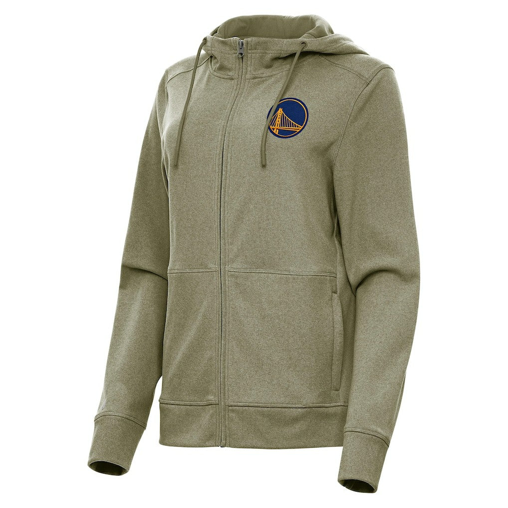 Golden State Warriors Antigua Women's Seeker Full-Zip Hoodie Jacket Olive - NBA