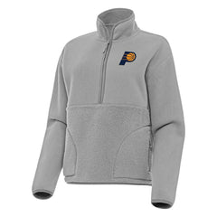 Indiana Pacers Antigua Women's Figure Half-Zip Pullover Sweatshirt Gray - NBA