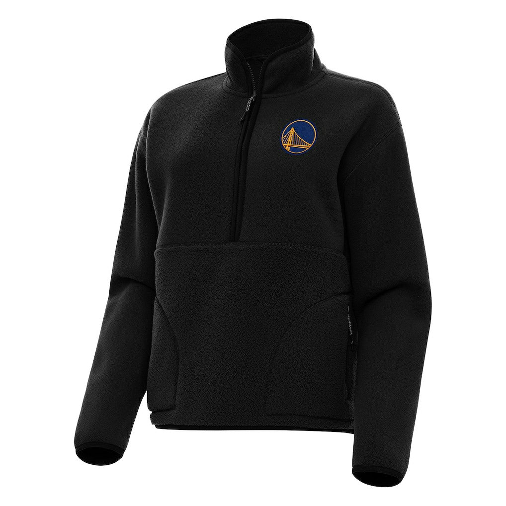 Golden State Warriors Antigua Women's Figure Half-Zip Pullover Sweatshirt Black - NBA