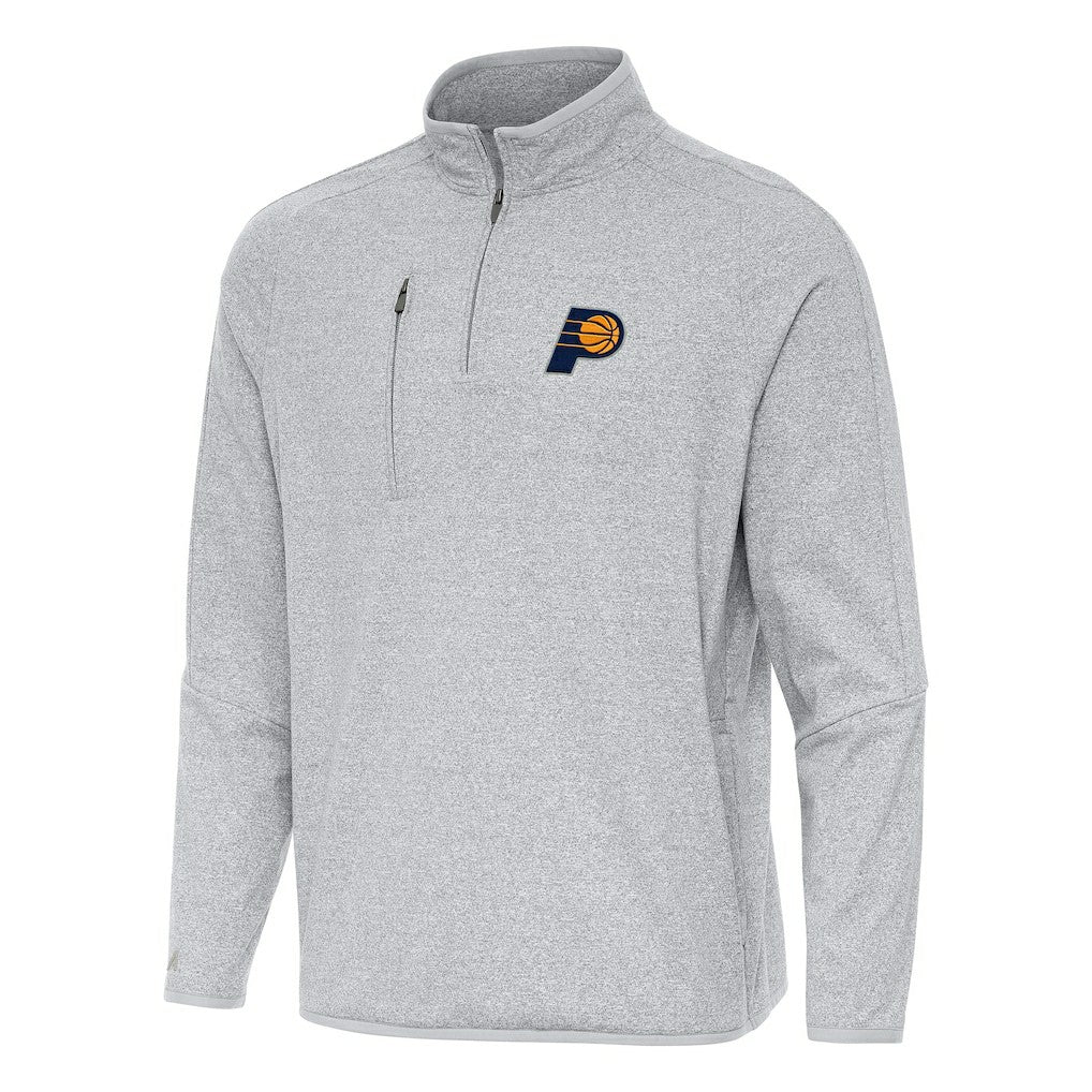 Indiana Pacers Antigua Certain Quarter-Zip Tri-Blend Sweatshirt Heather Gray - NBA