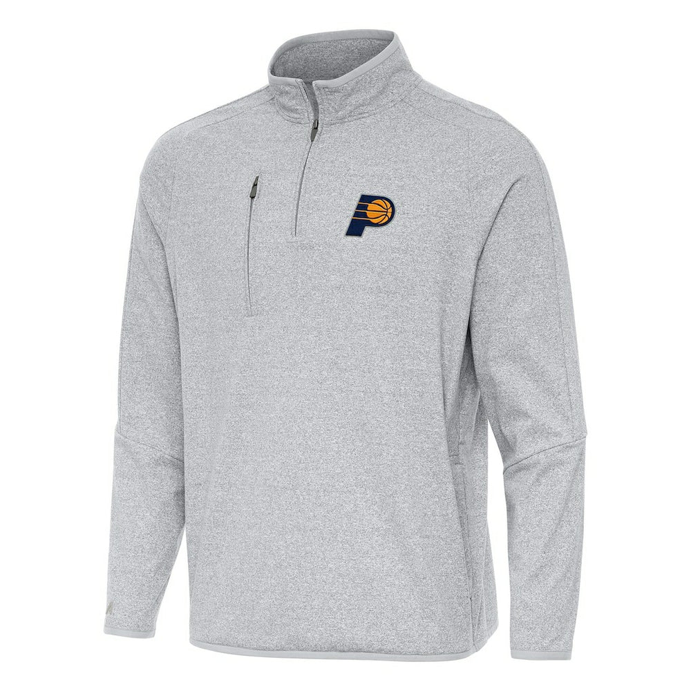 Indiana Pacers Antigua Certain Quarter-Zip Tri-Blend Sweatshirt Heather Gray - NBA