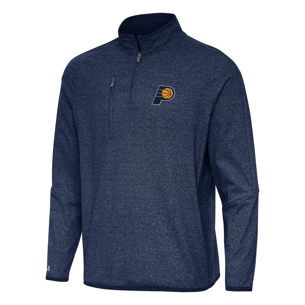 Indiana Pacers Antigua Certain Quarter-Zip Tri-Blend Sweatshirt Heather Navy - NBA