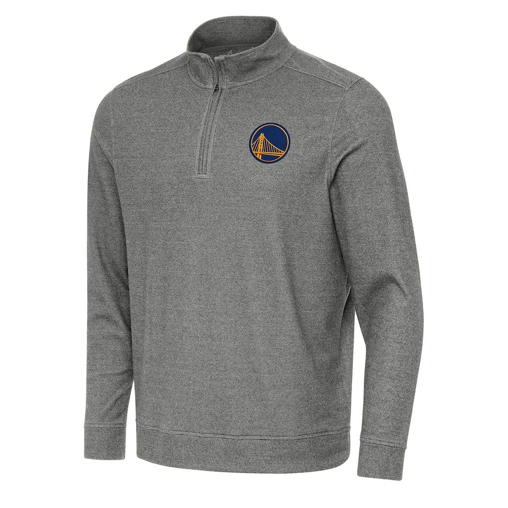 Golden State Warriors Antigua Subtle Quarter-Zip Sweatshirt Heather Black - NBA