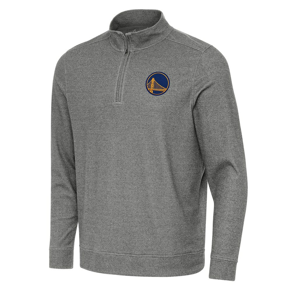 Golden State Warriors Antigua Subtle Quarter-Zip Sweatshirt Heather Black - NBA