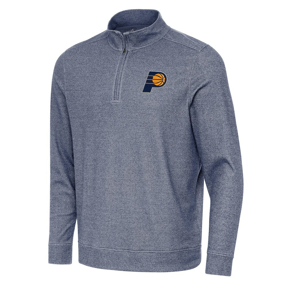 Indiana Pacers Antigua Subtle Quarter-Zip Sweatshirt Heather Navy - NBA