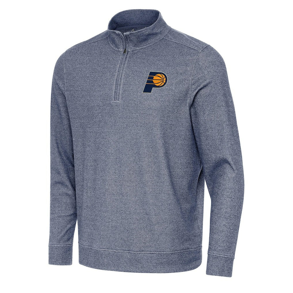Indiana Pacers Antigua Subtle Quarter-Zip Sweatshirt Heather Navy - NBA