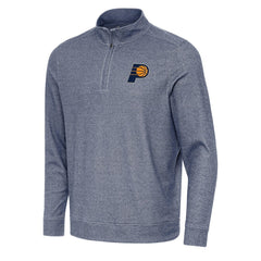Indiana Pacers Antigua Subtle Quarter-Zip Sweatshirt Heather Navy - NBA