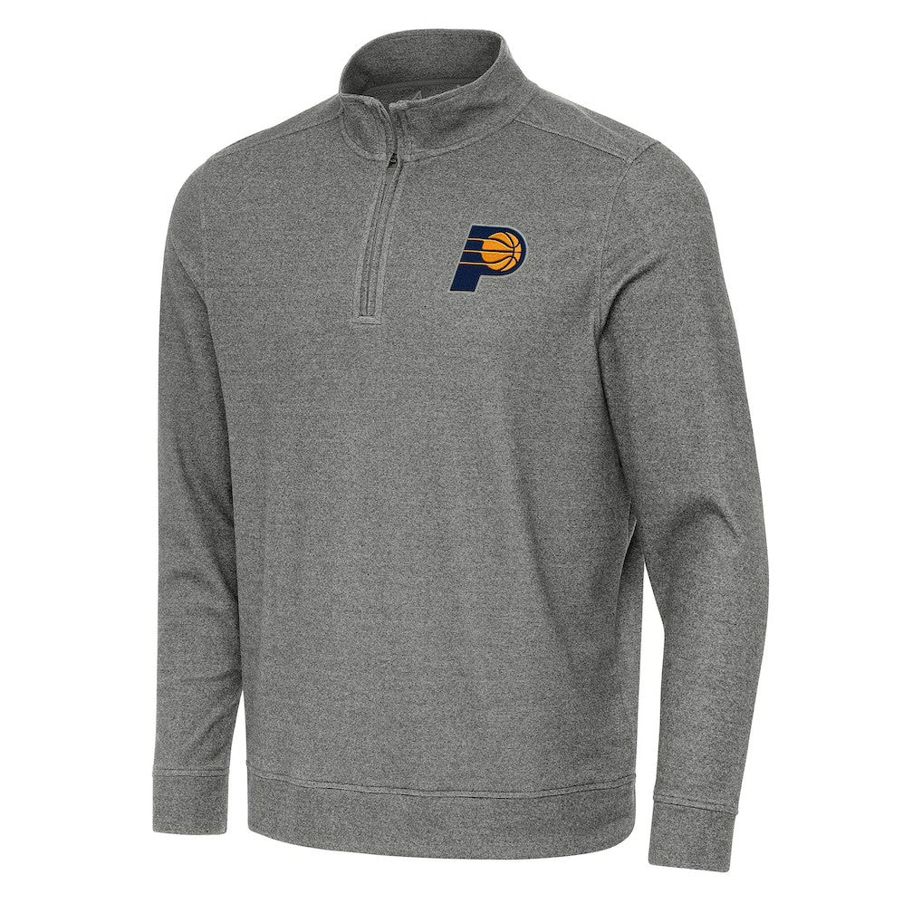 Indiana Pacers Antigua Subtle Quarter-Zip Sweatshirt Heather Black - NBA