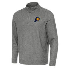 Indiana Pacers Antigua Subtle Quarter-Zip Sweatshirt Heather Black - NBA