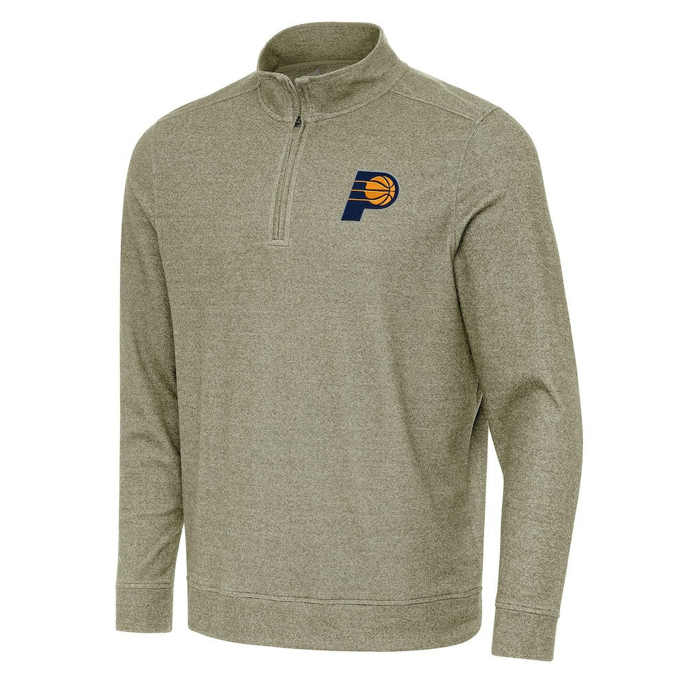 Indiana Pacers Antigua Subtle Quarter-Zip Sweatshirt Olive - NBA