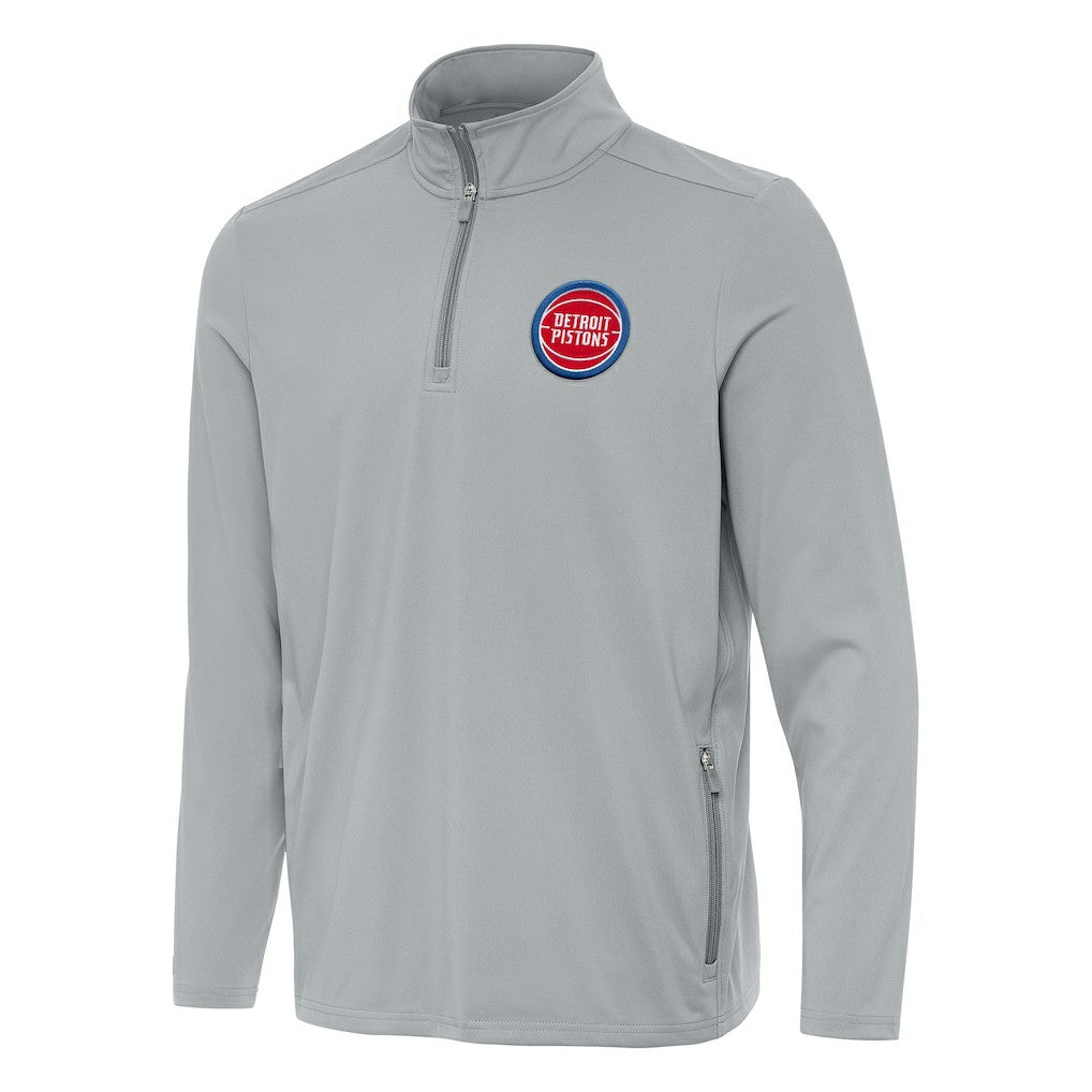 Detroit Pistons Antigua Perilous Quarter-Zip Sweatshirt Gray - NBA