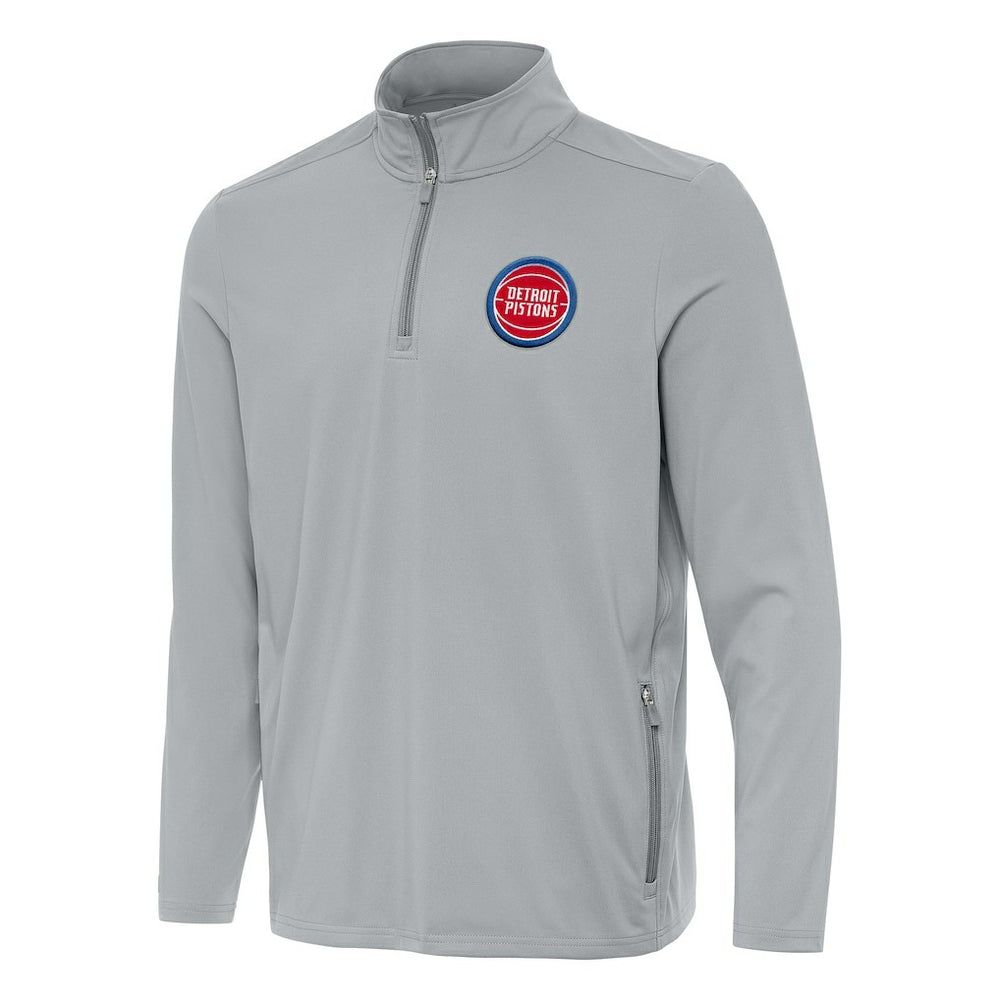 Detroit Pistons Antigua Perilous Quarter-Zip Sweatshirt Gray - NBA