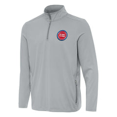 Detroit Pistons Antigua Perilous Quarter-Zip Sweatshirt Gray - NBA